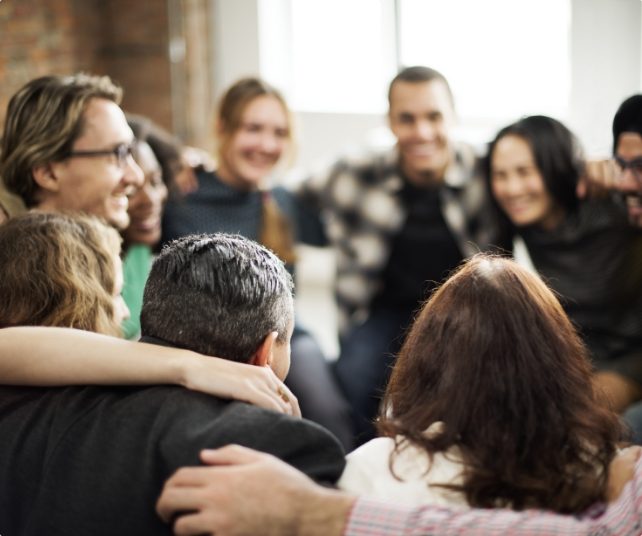 Group of people smiling together