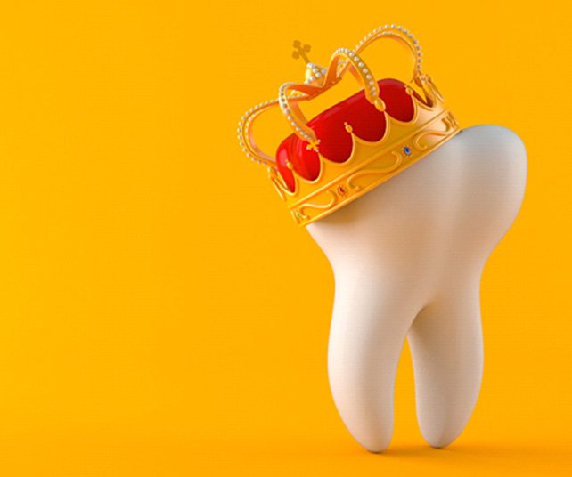 Tooth wearing a crown